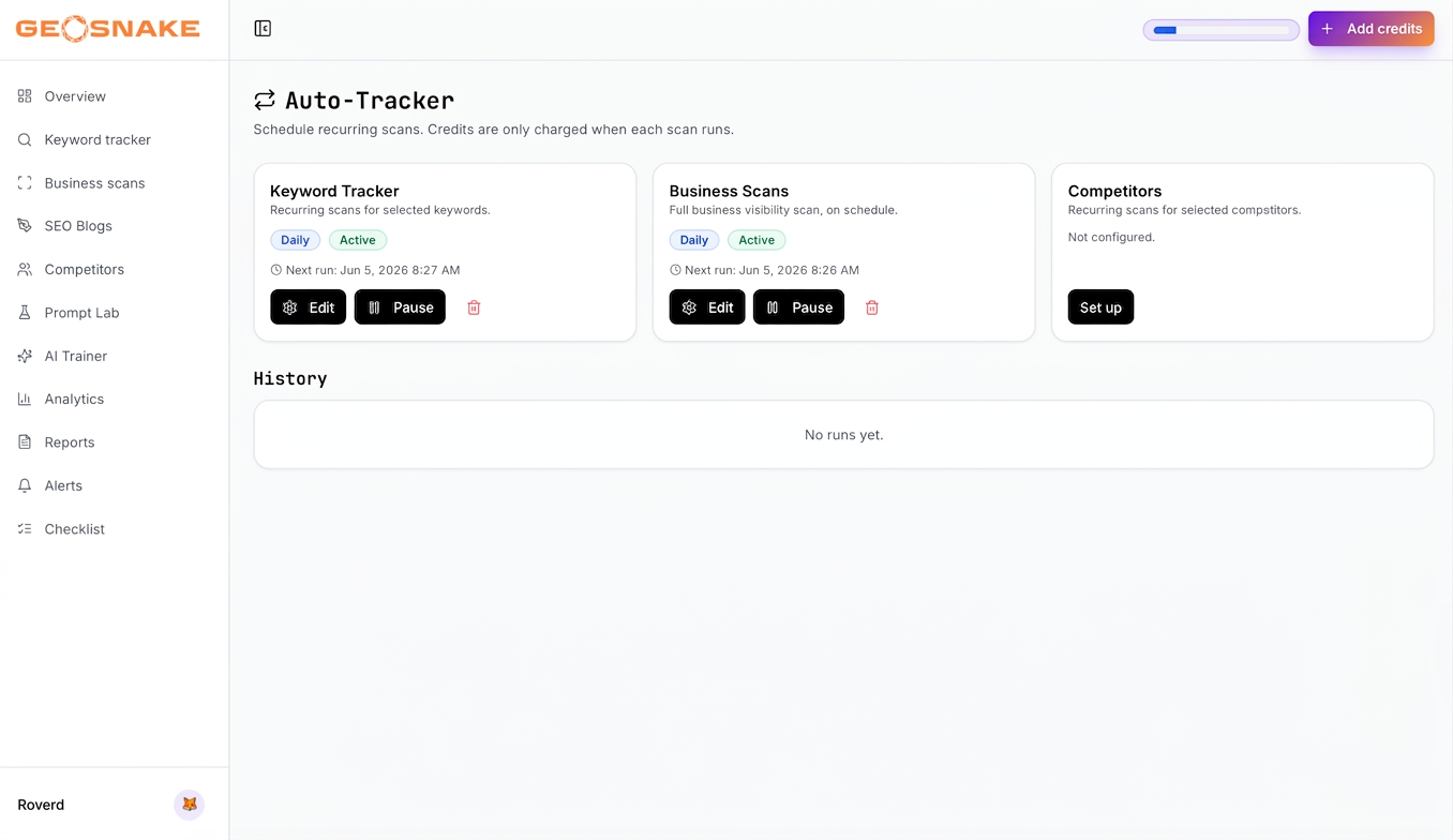 GEOSnitch Auto-Tracker with scheduled scans